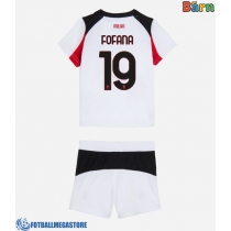 Fotballdrakt Barn AC Milan Youssouf Fofana #19 Bortedraktsett 2025-26 Kortermet (+ Korte bukser)